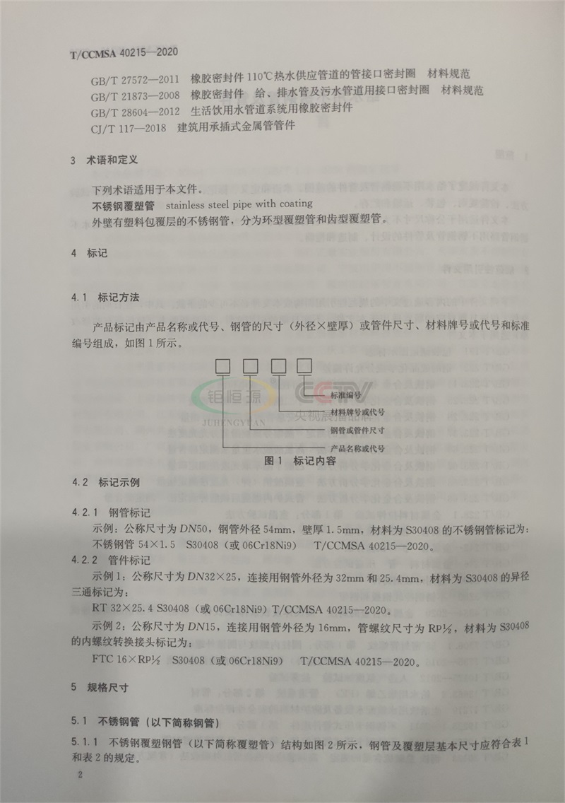 鉅恒源管業(yè)參編T/CCMSA 40215-2020不銹鋼水管團(tuán)體標(biāo)準(zhǔn)(圖2) 鉅恒源管業(yè)參編T/CCMSA 40215-2020不銹鋼水管團(tuán)體標(biāo)準(zhǔn)(圖2)